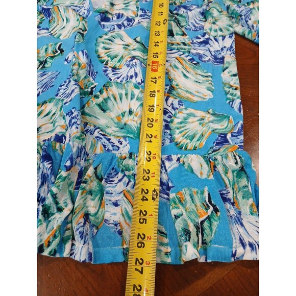 Chicos Size XL(3) Open Front Cardigan Shells Beach Ruffeled  3/4 Sleeve Vacation - Picture 9 of 9